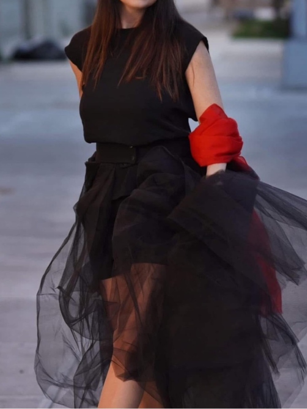 Black Tulle Overlay Mini Shorts - Women's Fashion